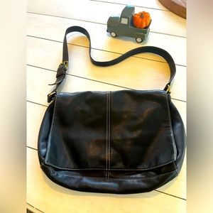 Tiganello Black Leather Messenger bag